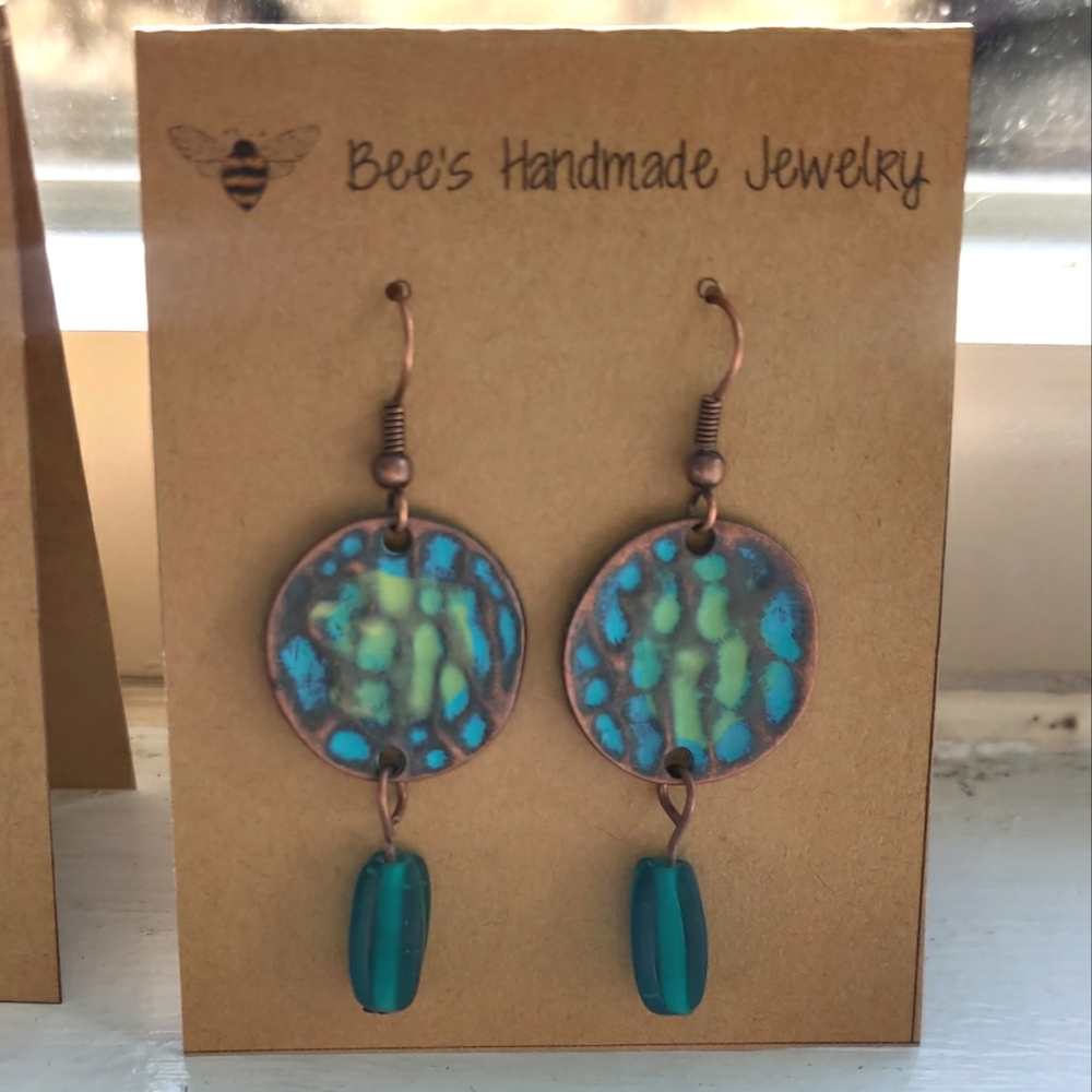 Patina Copper Handmade Earrings